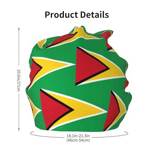 Flag of Guyana Children Hip Hop Knitted Hat Kids Elastic Leisure Knit Cap Warm Sleep Beanies Black2