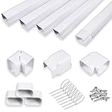 LyPrem 5' 17Ft Air Conditioner Decorative PVC Line Set Cover Kit for Mini Split and Central Air Conditioner & Heat Pump Line Set Cove Kit Decorative Tubing Cover