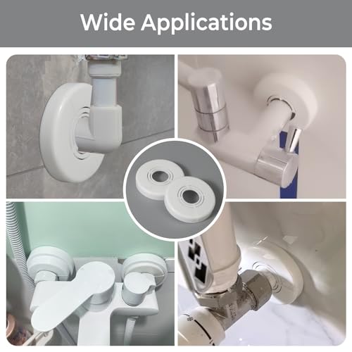Beekeg Heizungsrohr Rosette,Heizkörper Rosetten,Rohrabdeckung,Abdeckrosetten,Variabler Innendurchmesser(21/26/33mm) Rosetten für Heizkörperrohre/Dusche/Wasserhahn-4 weiß