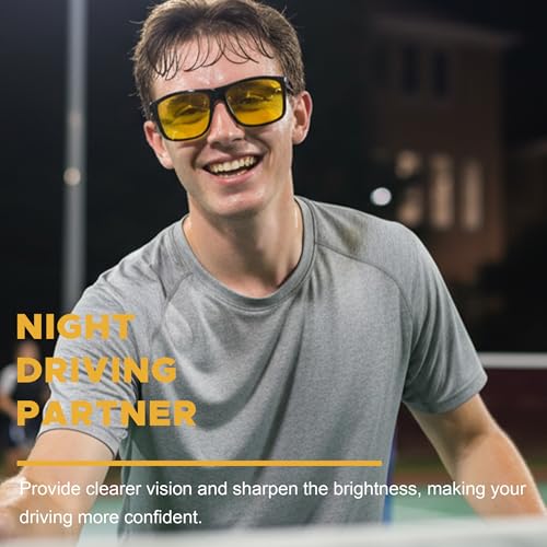Image of LVIOE Night Vision Glasses for Driving Men Yellow Glasses for Night Driving Anti Glare Polarized N3951