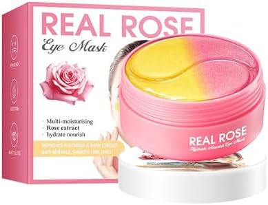 AKARY Eye Patches Rose Hydra-Gel Eye Mask Sheet Lady Skin Care Pad Remove Fine Lines Smooth Repair the Eyes Skin, Under Eye Gel for Moisturizing and Relieving, Firm the Look of the Eye Area