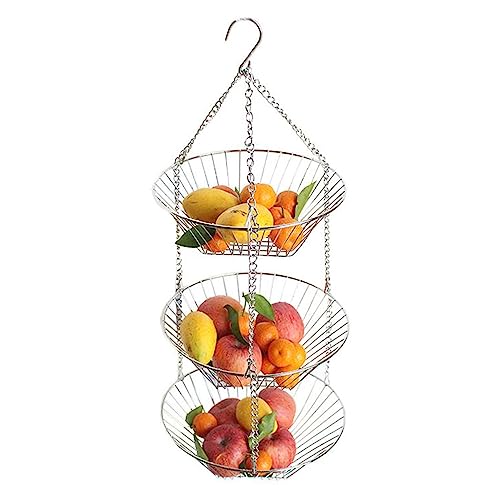 Colossaln COLOSSALNPB83GVU6X0 Stylish Iron Wire Hanging Fruit Basket 3 Tier Kitchen Storage Stand thumb #6