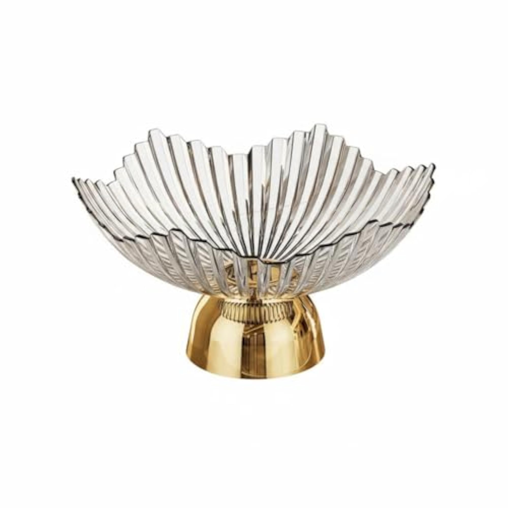 Light Luxury Design Pedestal Fruit Bowl, Petal Shape