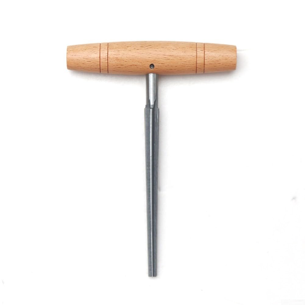 Herramienta de escariador de clavijas de violín de acero inoxidable con mango de madera, para reparación de agujeros de cuerda de violín de 3/4 y 4/4 y por Luthiers