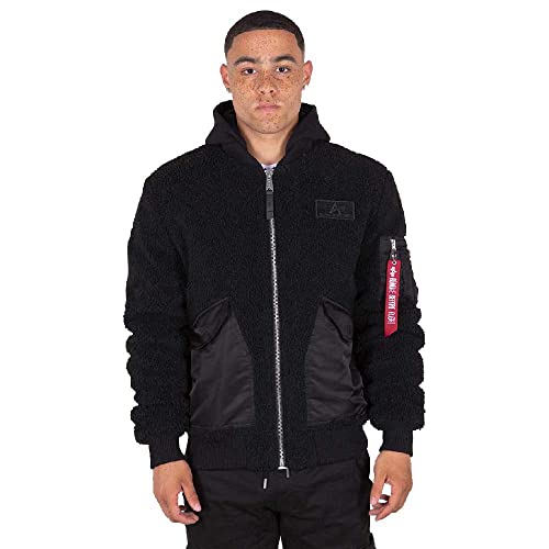 Alpha Industries CWU Zip Hoody Teddy Bomberjacke für Herren Black