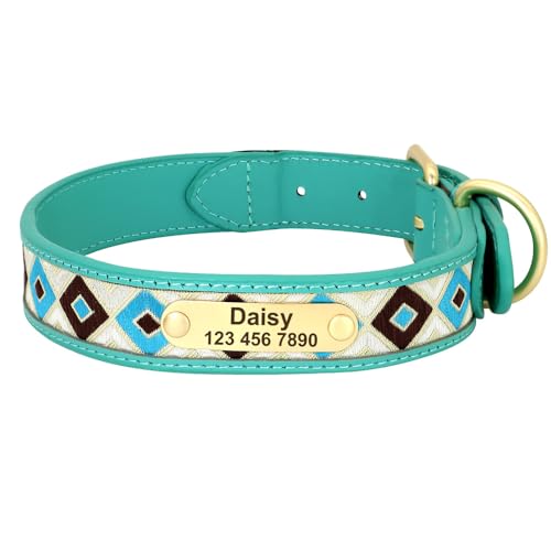Colliers pour chiens avec étiquette d'identification gravée cuir - 4