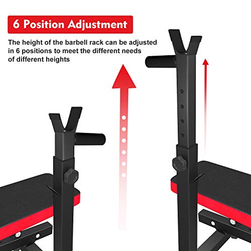 OTEKSPORT Weight Bench with Adjustable Barbell Rack, Multi-Functional Fitness Equipment, Folding Bench Press for Home Strength Training, Full Body Workout - Home Fitness Guru OTEKSPORT Weight Bench with Adjustable Barbell Rack, Multi-Functional Fitness Equipment, Folding Bench Press for Home Strength Training, Full Body Workout - Image 4