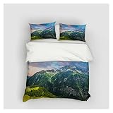 Sabanas Paisaje Natural Montaña 3D Cubierta de edredón Ubicación Cubierta nórdica Capa for Cama for Cama 150 180 Cubierta de edredón for Cama Doble Sabana Bajera (Color : 5, Size : GSK260X220cm)