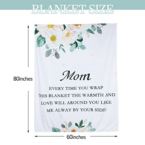 Image of American Trends Gifts for Mom, Gift Throw Blanket Birthday Gifts for Mom from Daughter or Son, I Love You Mom Blanket, Purple Letter, 60''x80''