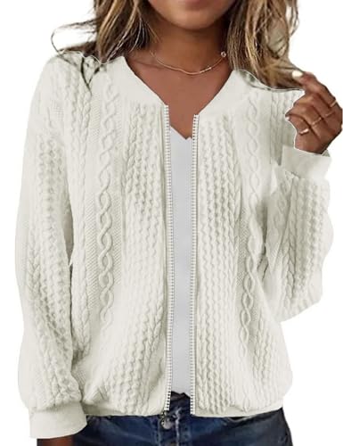 Image of Zip Up Sweatshirts for Women Casual Outfits Cardigan Outerwear Trendy Winter Jackets Coat