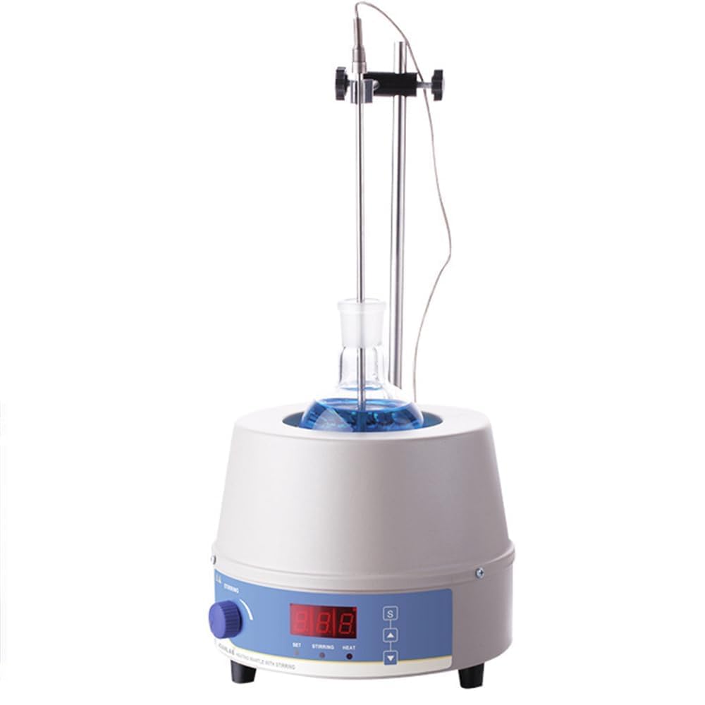 Manto calefactor con pantalla digital con agitador magnético, 100-2000 ml, temperatura máxima de 300 °C para uso en laboratorio