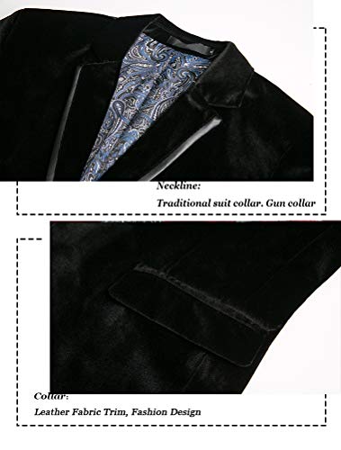 THWEI Mens Velvet Blazer Sport Coat Tuxedo Jacket for Prom Wedding Party Dinner3
