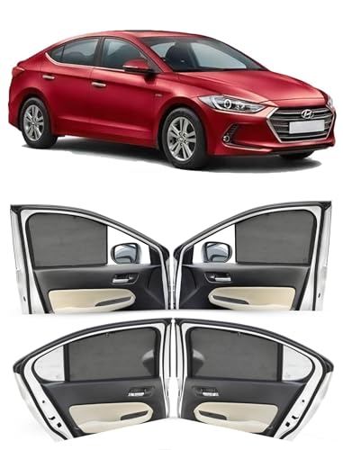 Image of Autofact Car Sunshades for Hyundai Elantra, UV Protection, Useful Car Accessories, Custom fit Sun Shades for Side Windows, Set of 4