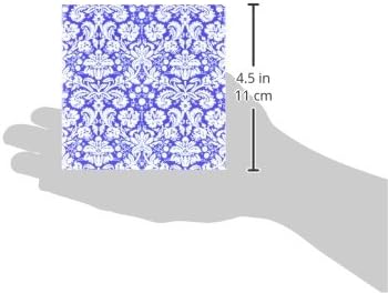 Miniatura 3 de 3dRose ct_151455_1 Diseño de damasco azul real y blanco elegante victoriano vintage con remolinos florales franceses, azulejos de cerámica azul