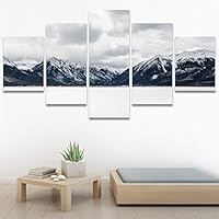 SIGNWIN 5 Panel Canvas Wall Art Skyline Sunset for Home Decorations Ready to Hang - 60