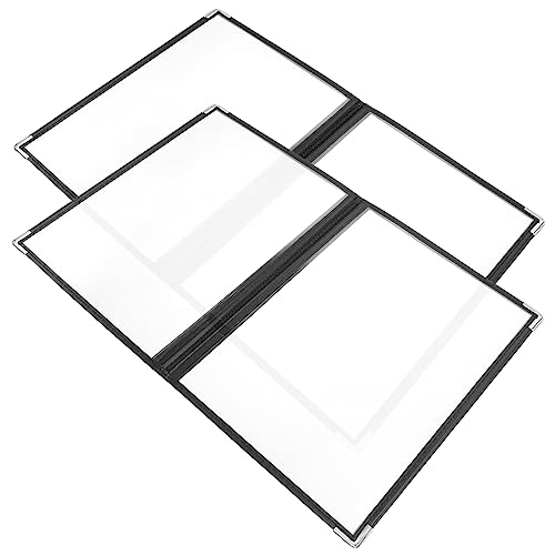 KICHOUSE 2 Pack Restaurant Menu Covers PVC Frame Holders for Easy Reading and Cleaning