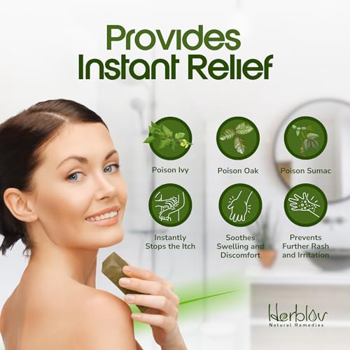 Image of Poison Ivy Soap Bar - All Natural Poison Ivy Treatment - Anti-Itch Skin Cleanser Wash for Poison Ivy, Poison Oak & Sumac - Removes Oils, Soothes & Relieves Rashes - 5oz Jewelweed Soap Made in USA