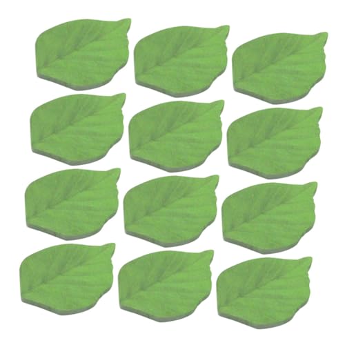 OFFSCH 12個入り パック葉っぱ付箋 強粘着 かわいい再利用可能なページマーカー 学校 オフィス 家用メモ用紙