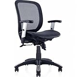 Ergomax Fully Meshed Ergonomic Height Adjustable Office Chair w/Armrests, 42 Inch Max, Black
