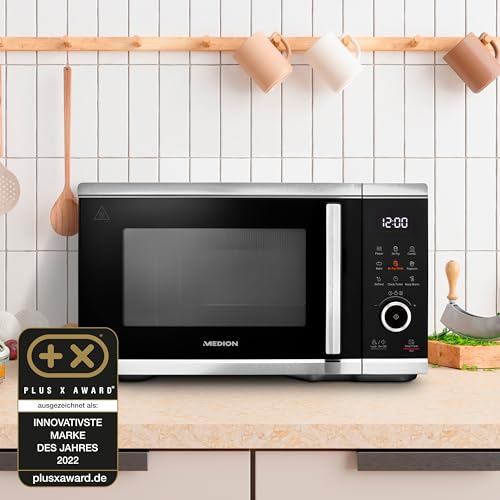 MEDION Micro-onde avec air fryer (Friteuse sans huile à air chaud integrée, 25L, 900W, 1500 W air chaud, 10 programmes automatiques, 10 niveaux de puissance, mode décongeler, MD11499) noir – Image 4