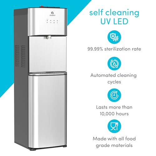 Image of Avalon Self Cleaning Bottleless Water Cooler Water Dispenser - 2 Temperature Settings - Hot & Cold Water, Durable Stainless Steel Cabinet, Reverse Osmosis Filtration- UL Listed
