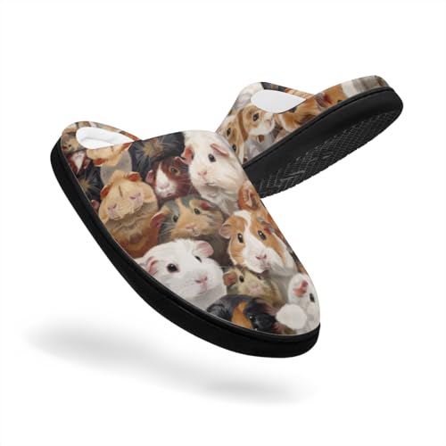Chaussons cochon d'inde de maison mixtes en coton chaud XL