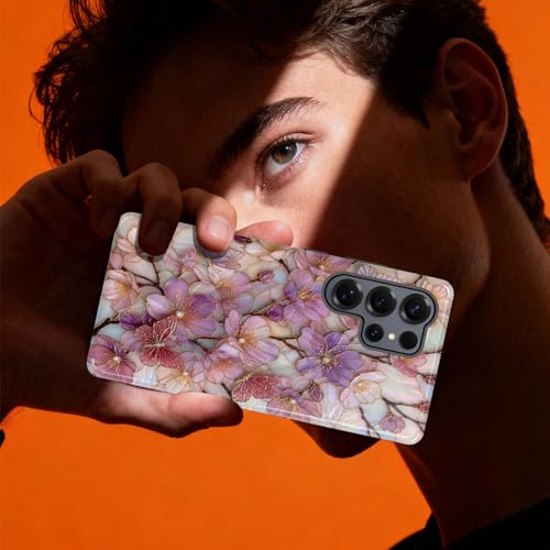 Coque Samsung S26 Ultra double couche fleur contre les chutes