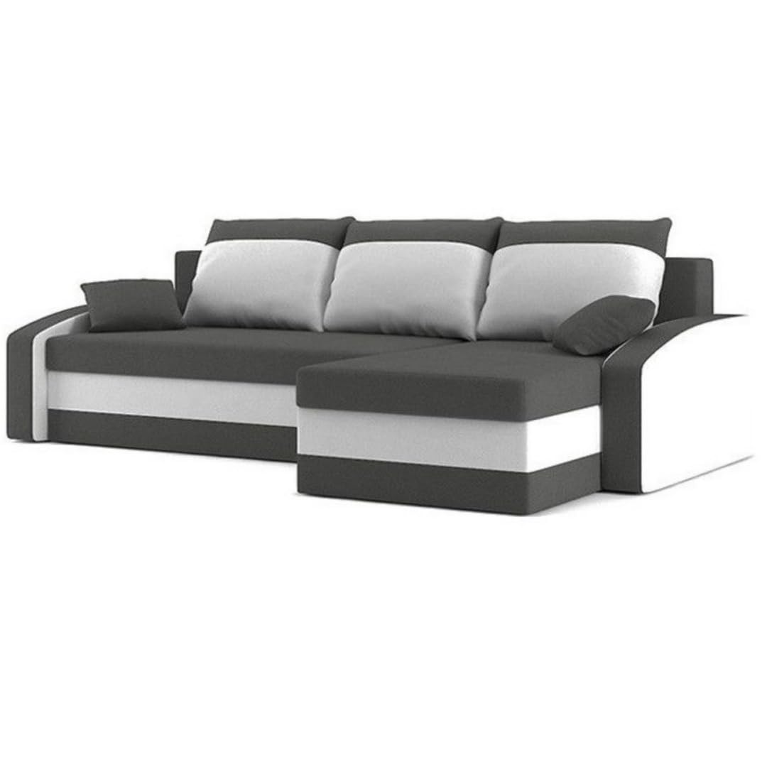 Ecksofa mit Schlaffunktion Logan in grau weiß
