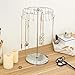 MyGift Freestanding Silver Metal Rotating Jewelry Stand Organizer Display Tree with 24 Hooks for Bracelets, Necklaces, Hoop Earrings