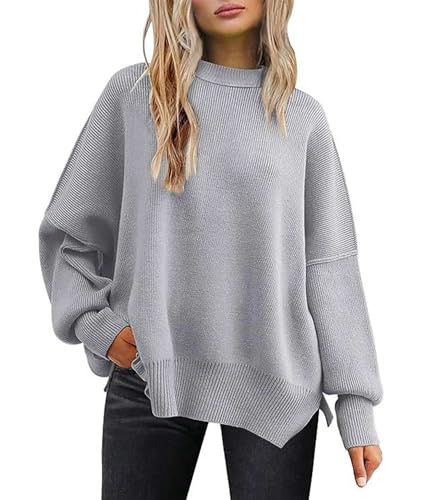 Image of SEMATOMALA Women's Oversized Plain Batwing Sweaters Fall Winter Crewneck Trendy Pullover Knit Jumper Tops
