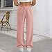 Toumov Women's Wide Leg Sweatpants Fashion Straight Leg Lounge Pants High Waisted Casual Trousers Jogger Pant with Drawstring Pink