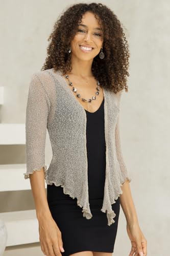 Image of Back From Bali Womens Sheer Shrug Cardigan Lightweight Knit