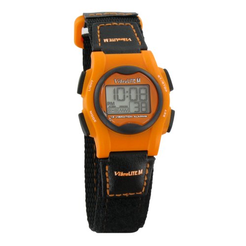 VibraLITE Mini 12-Alarm Vibrating Watch - Black & Orange