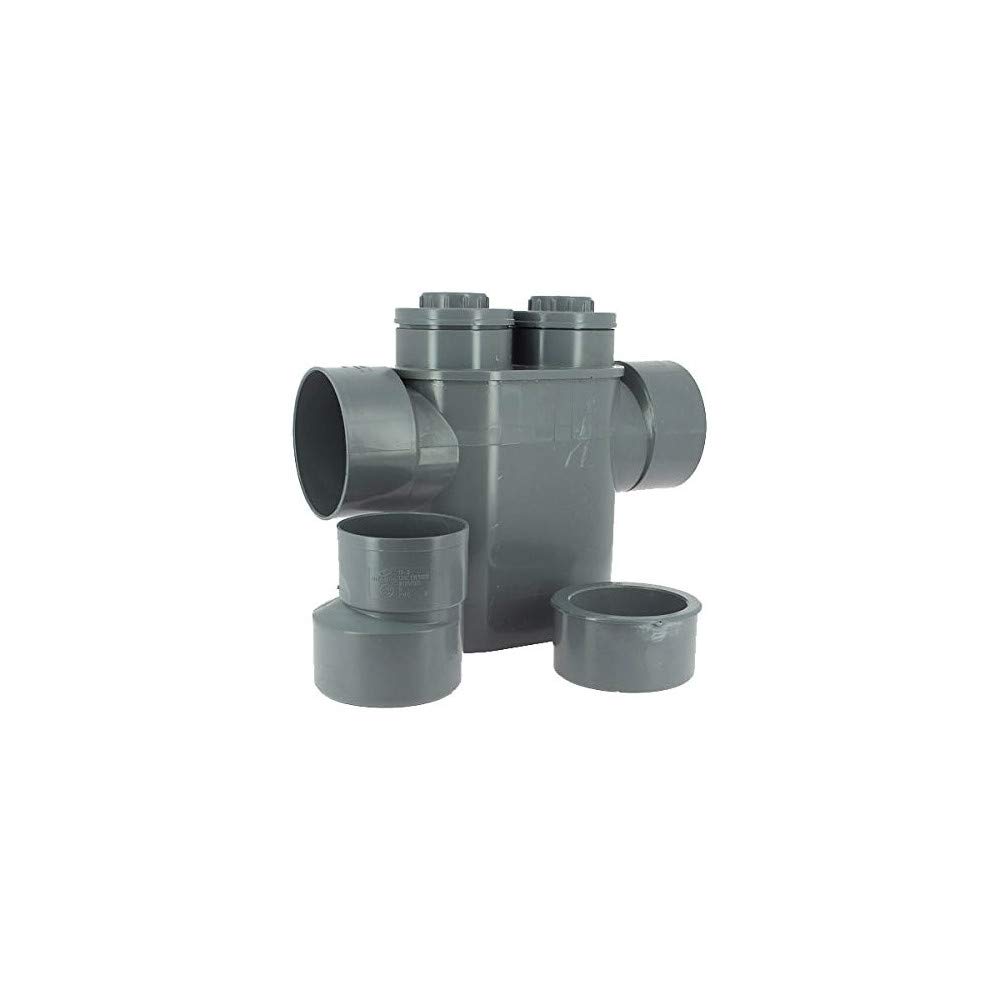 Siphon disconnecteur monobloc gris ADEQUA Ø125-100
