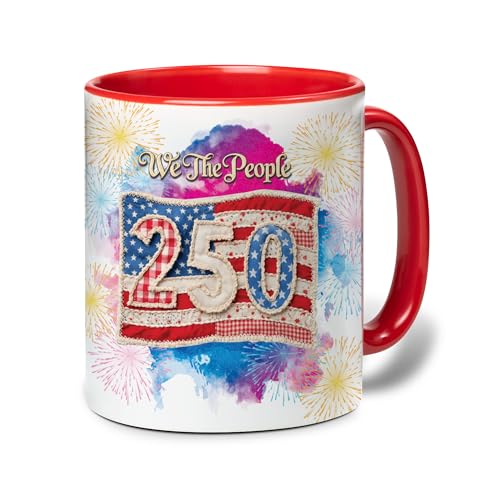 EpiqEle 250th American Independence Anniversary Coffee Mug 1776–2026, Patriotic 4th of July Gifts for Men Women, Dad Mom Grandma Grandpa, 11oz 15oz Ceramic Mug