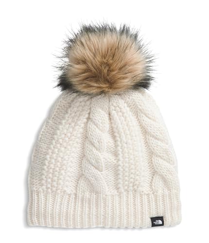 THE NORTH FACE Kids' Lined Oh Mega Fur Pom Beanie | Deep Fit, Winter Hat With Textured Cabling, Faux-fur Pom, Fleece Lining