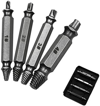 Kit de extrator de parafuso danificado e kit de extração de parafuso de desmontagem. Seu extrator espiral quebrado e kit de remoção de parafusos são feitos de H.S.S 4341 com uma dureza de 63-65 hrc.
