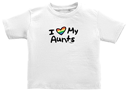 Funny Toddler Gifts I Love My Aunts Lesbian Aunt LGBT Pride Toddler T-Shirt 2T White