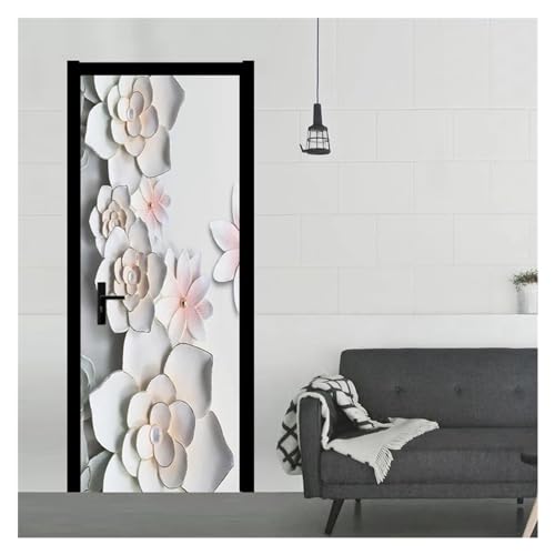Sticker de porte fleurs 3D pour masquer les défauts et décorer le salon