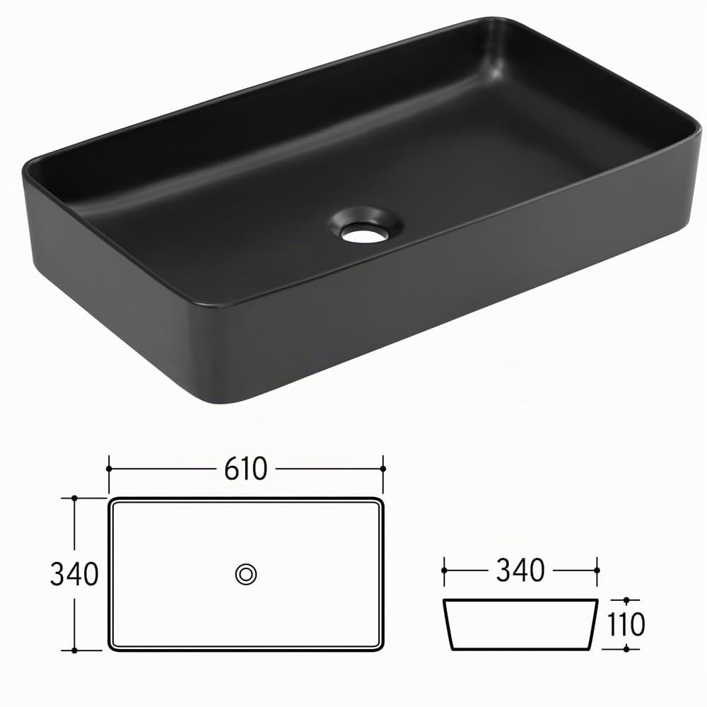 Lomadox Set di mobili da bagno doppio lavabo 160 cm, rovere vintage Nb, 2 inserti in ceramica, 4 cassetti con chiusura morbida, scaffale, larghezza x altezza x profondità: ca. 160,4/59,5/46 cm