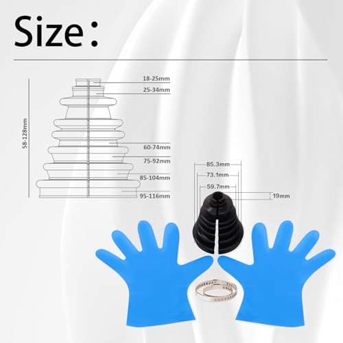 XTPTFABS CVS18 Universal Split Constant Velocity Gaiter, Universal CV Boot Kit Split Joint Gaiter Stretchable Replacement Car Auto Parts - Thumbnail 3