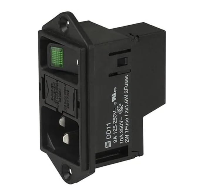 DD11.0123.1110, AC Power Entry Modules Red Illumination QC 10A No Drawer