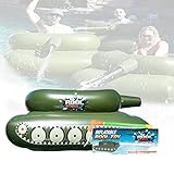 LVLUOKJ Pool Punisher Tank, Pool Spielzeug Aufblasbar Schwimmreifen Schwimmring, Sommerspiel Tank mit Spritzpistole SprüHwasser Panzer Schwimmsessel (Color : Green, Size : Erwachsener 153x110x66cm)