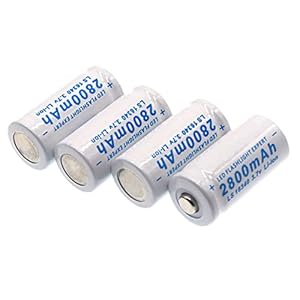 16340 oplaadbare accu, 3,7 V, 2800 mAh, 10 stuks, oplaadbare batterijen CR123A lithium Li-ion batterijen