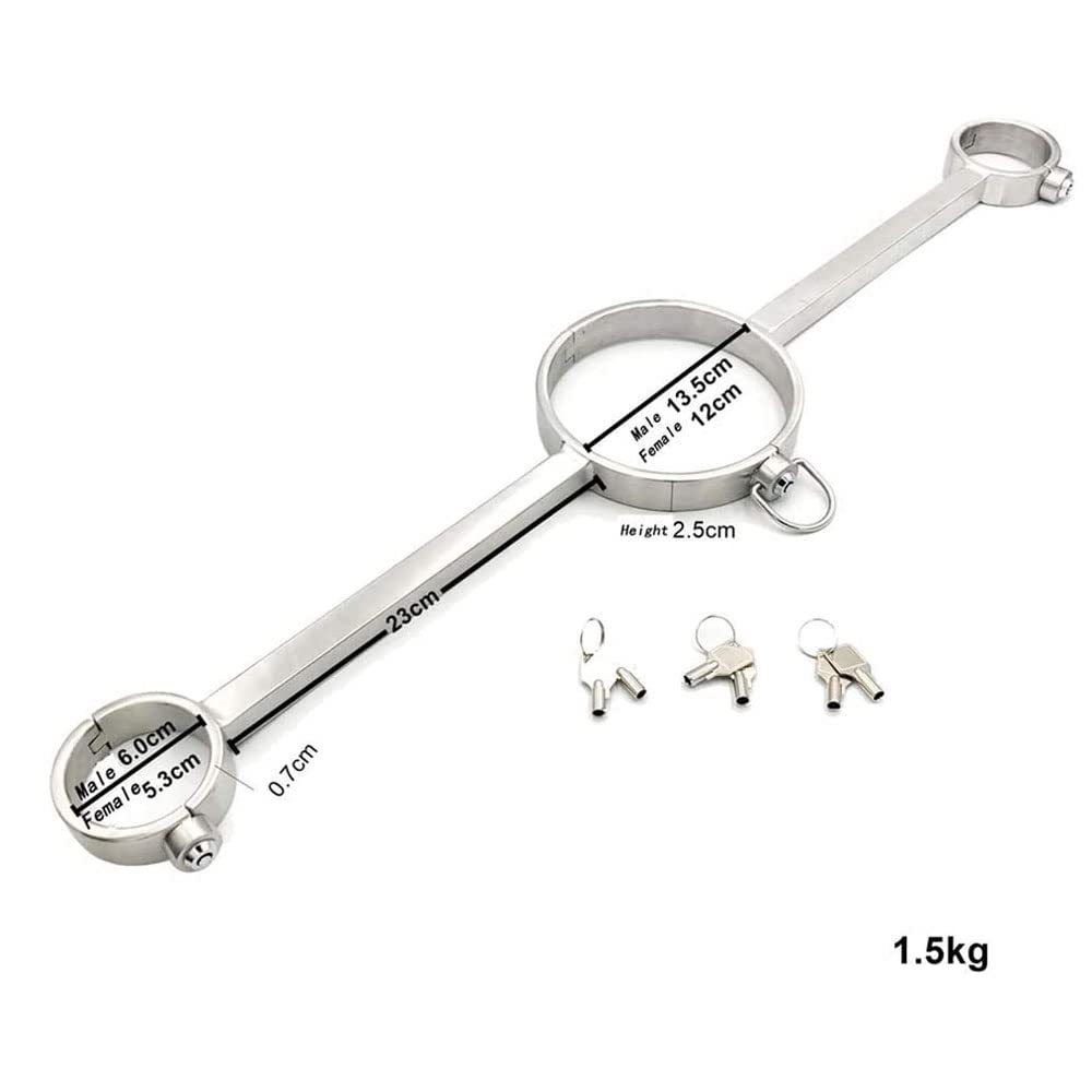 Edelstahl Bondage Handschellen Press Lock Design Fesseln Handgelenk Manschetten Kragen Adult Game Sex-Spielzeug für Paare Spreizstange Handschellen,Silber-Female