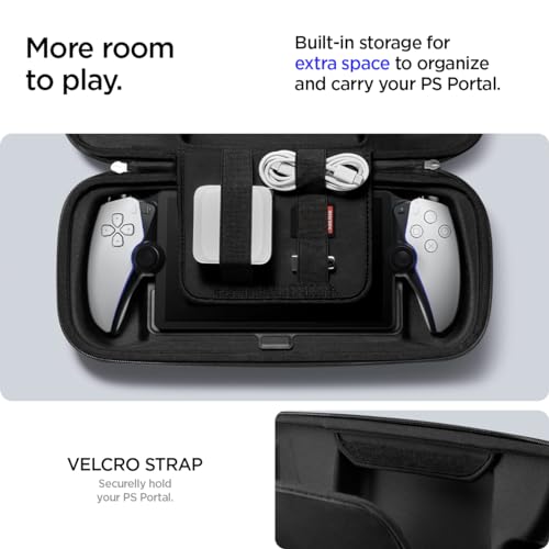 Spigen Rugged Armor Pro Projetado Para Playstation Portal Estojo de Transporte de Viagem Rígido Para
