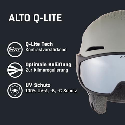 ALPINA Alto Q-LITE Skihelm, moon-grey matt, 55-59 cm – Ansicht 2