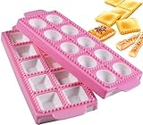 [Zwei Formen] Das Set enthält einen quadratischen ravioli ausstecher und einen runden ravioli ausstecher mit insgesamt 20 Gittern, mit denen Sie problemlos verschiedene Formen von Wontons erstellen können.