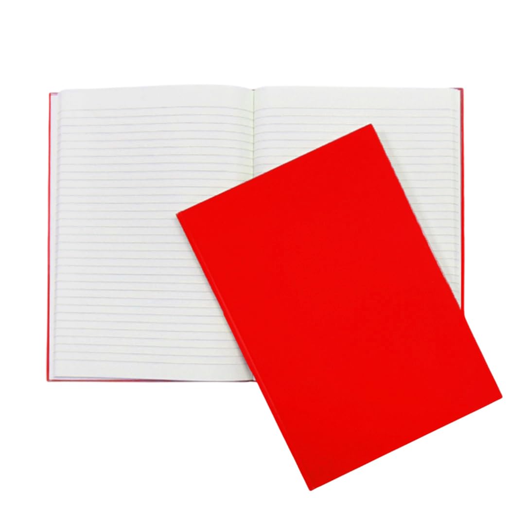 Janrax A4 160 Pages 8mm Ruled Red Casebound Notebook