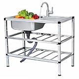 Ampia applicazione: adatto per varie impostazioni tra cui case, ristoranti, bar, hotel e caffè, questo lavello da esterno in acciaio inossidabile può essere utilizzato sia all'interno in cucina che all'aperto nei cortili per una maggiore comodità.